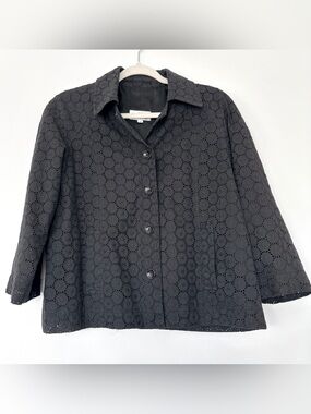Women's Eyelet Jacket Black Size 8